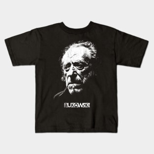 Retro Portrait Charles Bukowski Kids T-Shirt